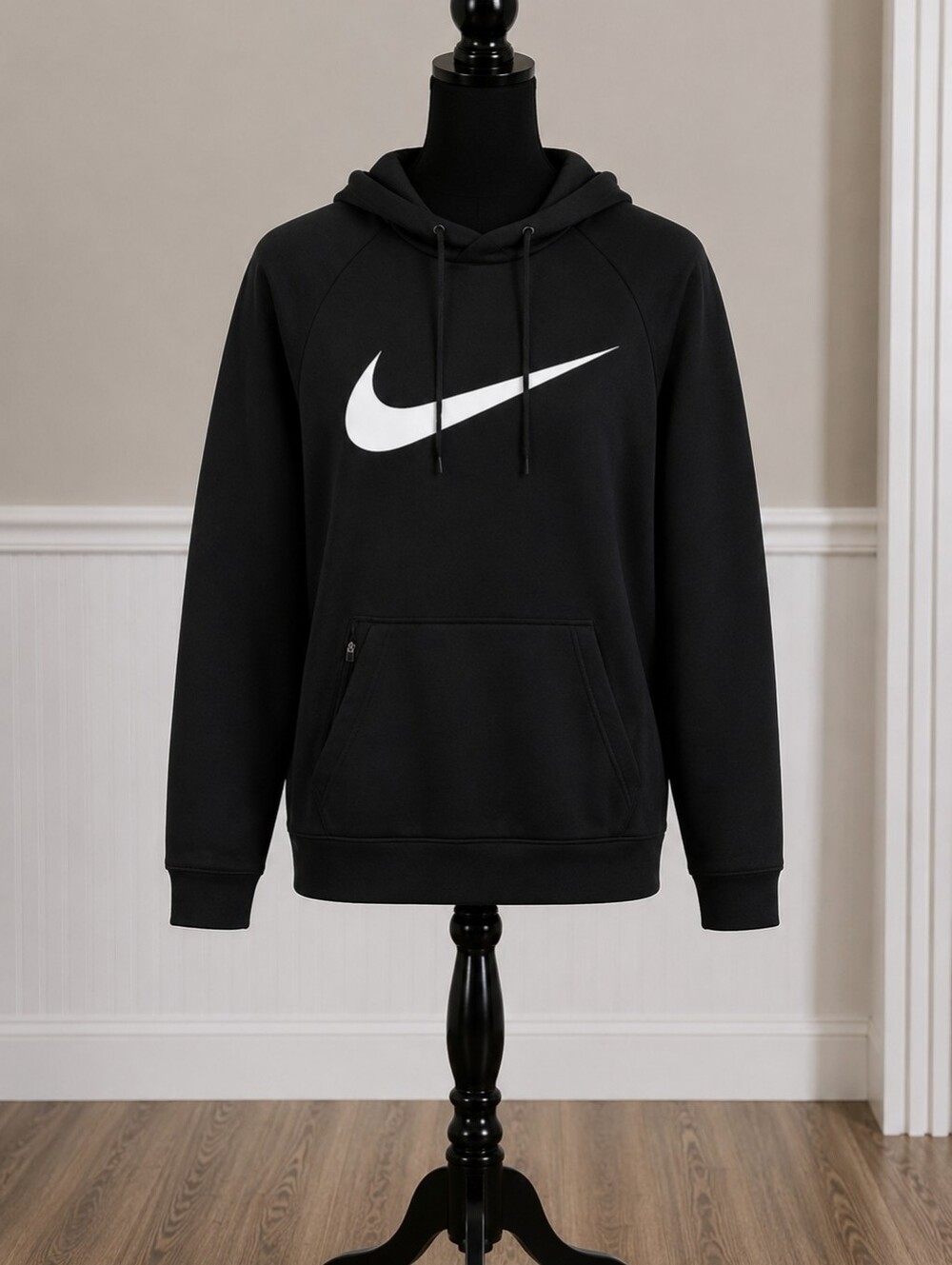 Nike Men's Black Swoosh Pullover Hoodie